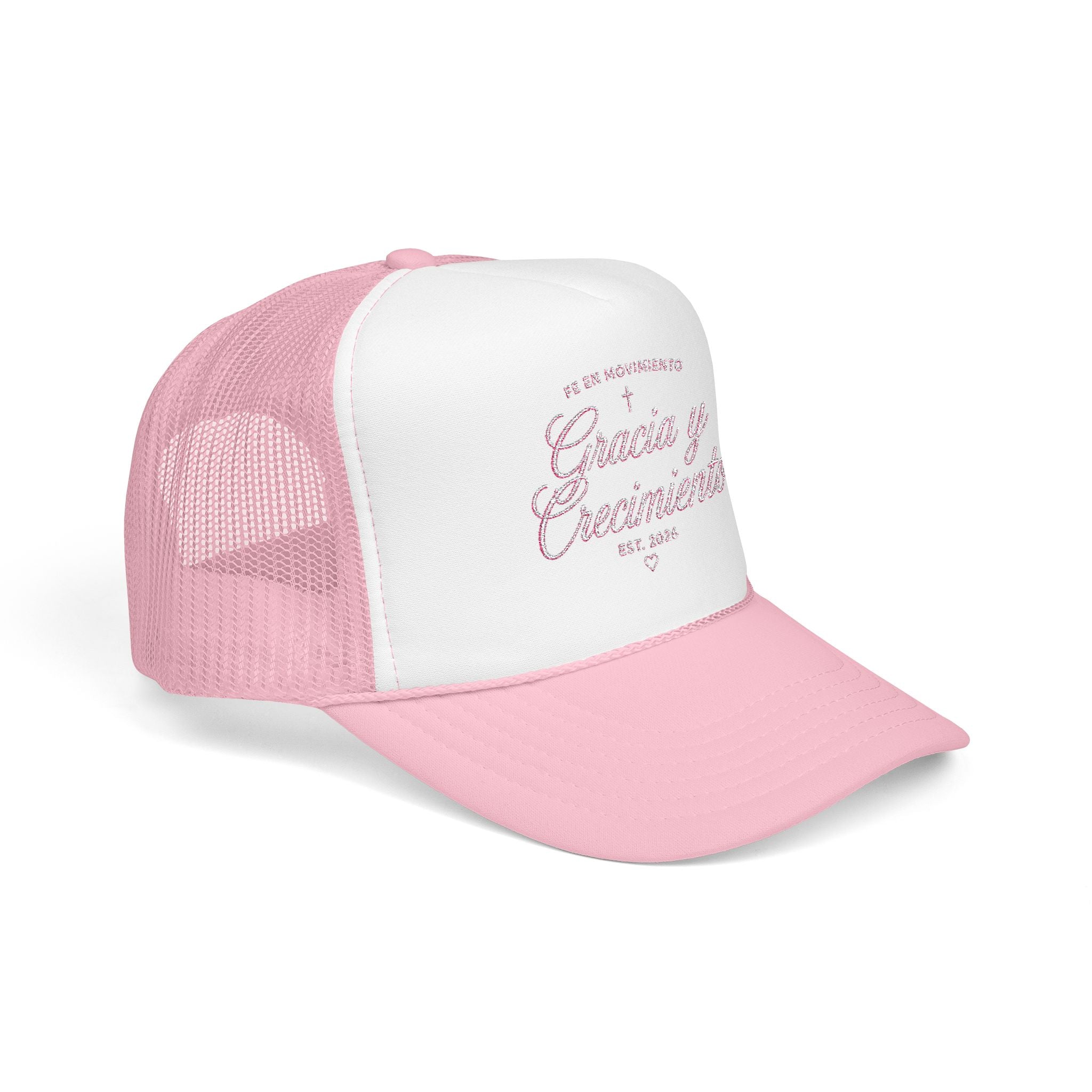 Gracia y Crecimiento Pink Trucker Hat | Fe en Movimiento Cap