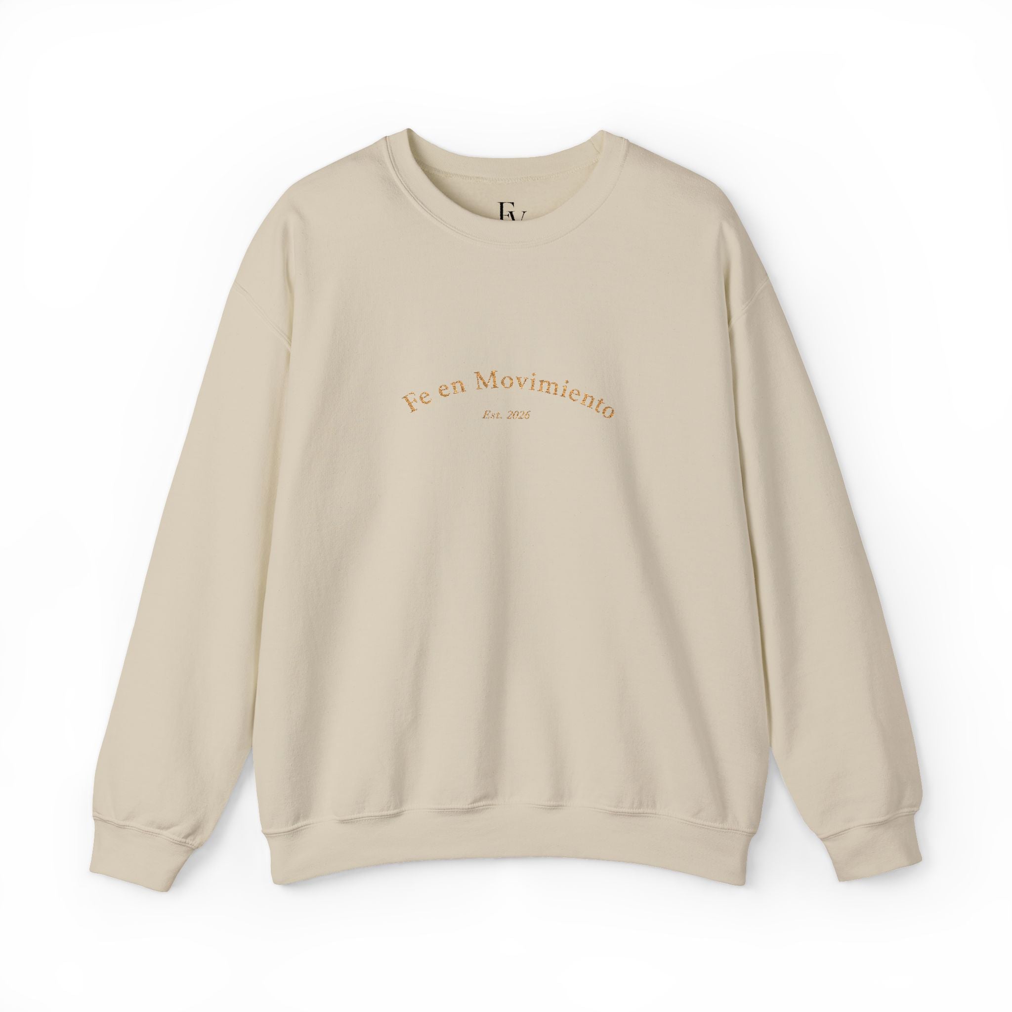 Fe en Movimiento Minimal Embroidered Crewneck Sweatshirt