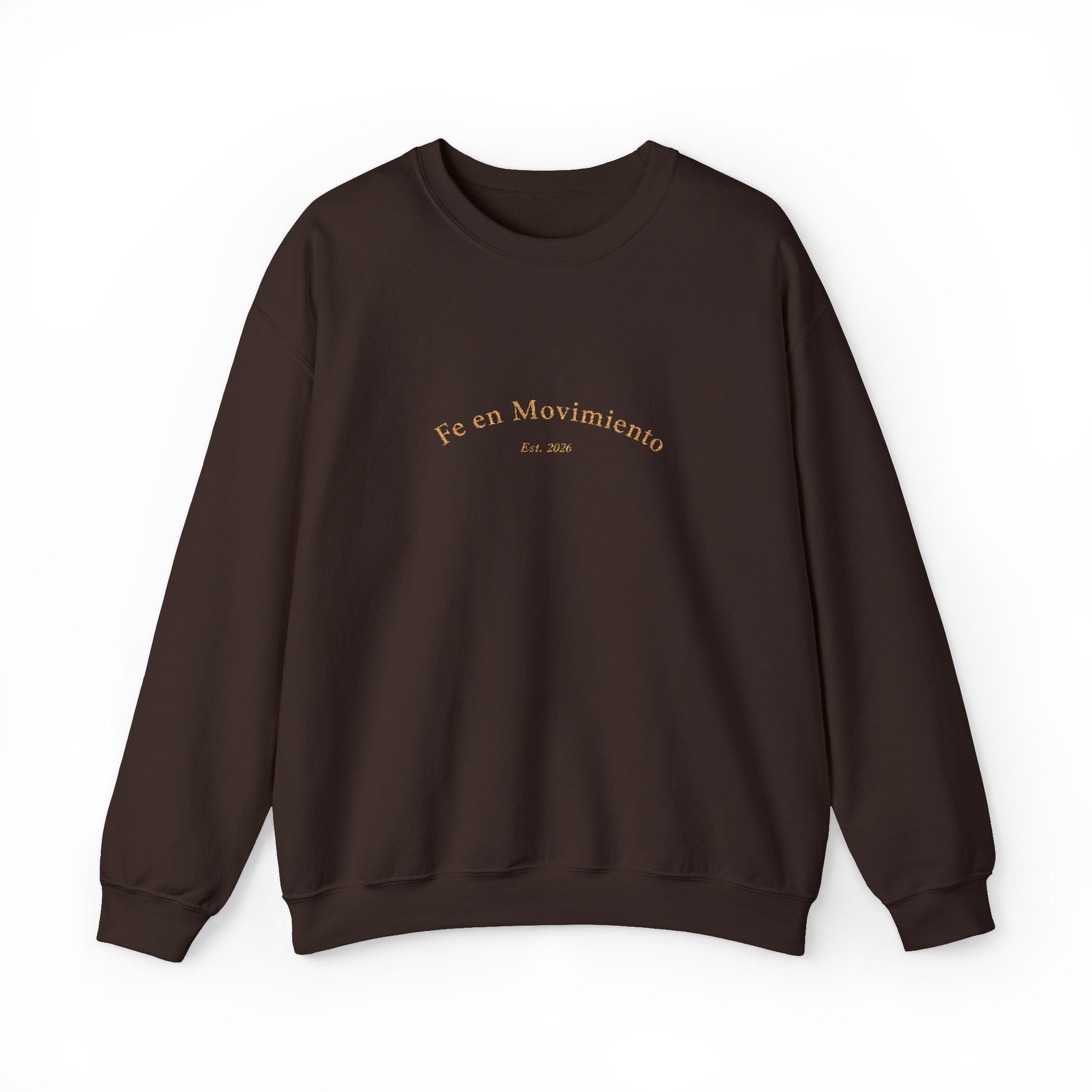 Crewneck Sweatshirt • 'Fe en Movimiento' Minimal Embroidered Logo